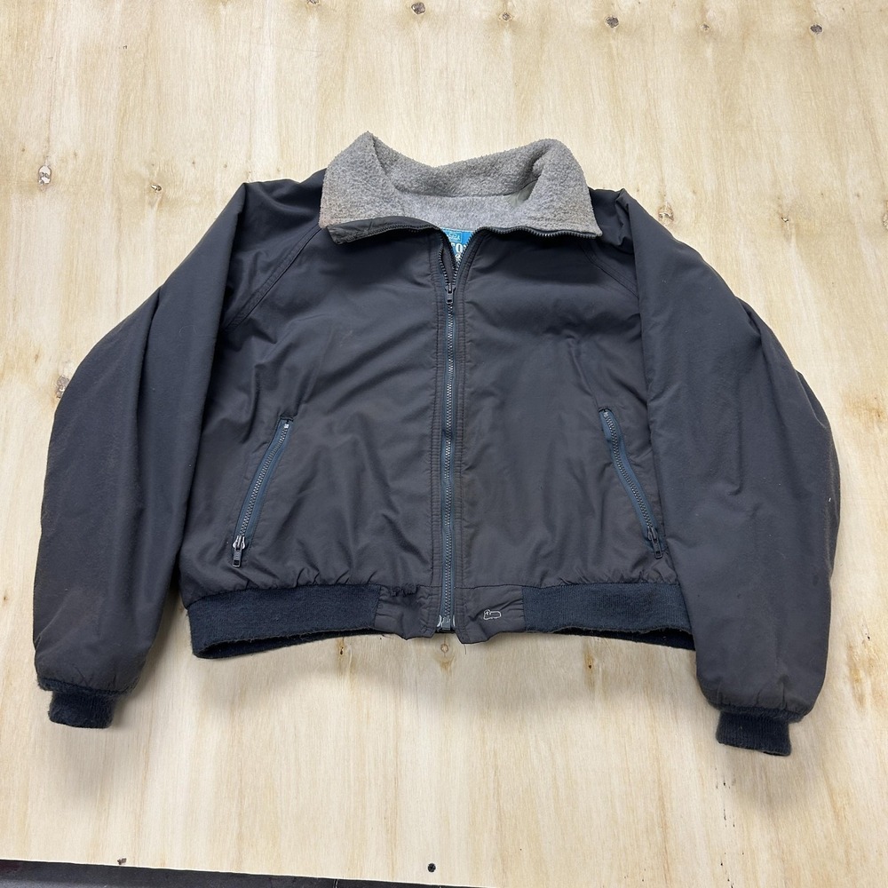 Vintage Woolrich Teton Jacket Mens Large Gray Fleece Lined Full‎ Zip Outdoor